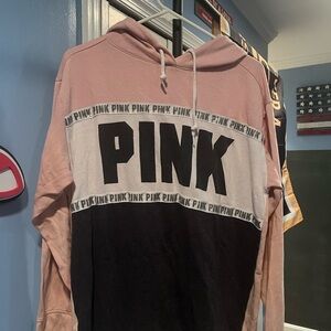 Pink Colorblock Hoodie